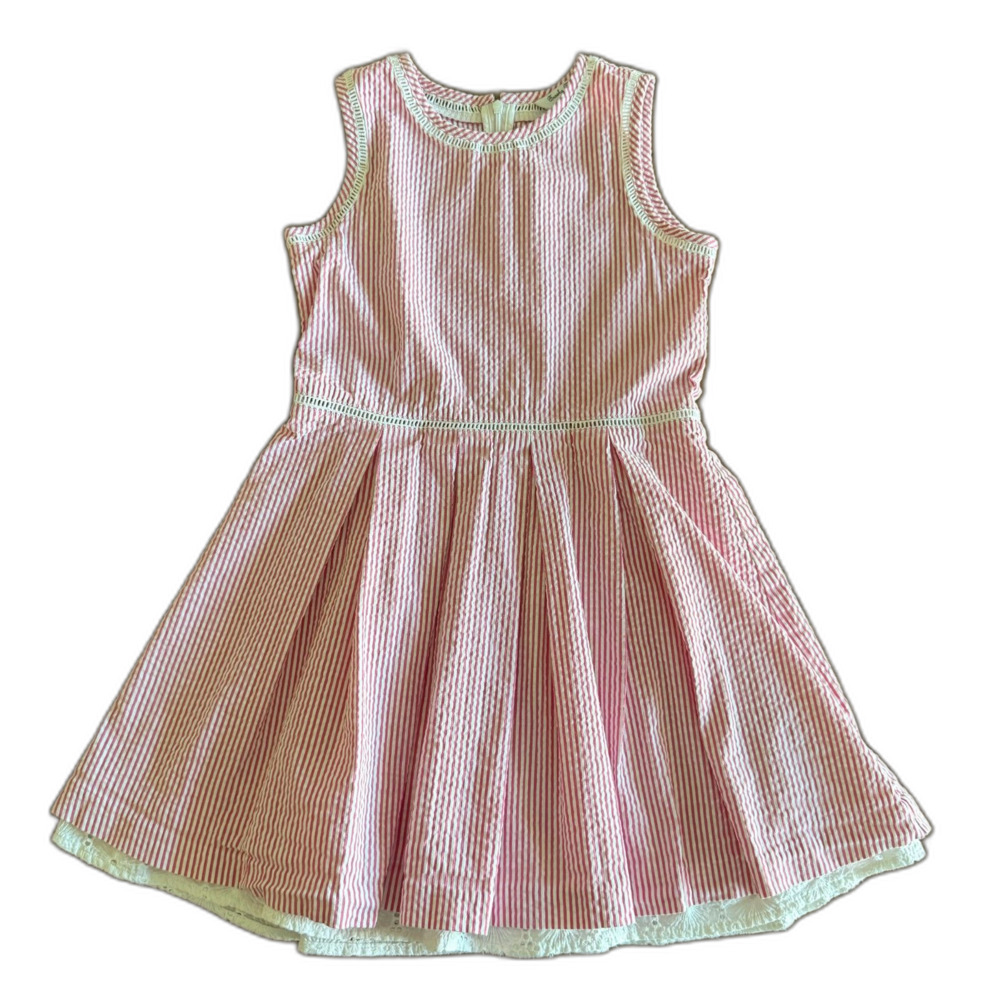 Brooks Brothers Pink Stripe Seersucker Dress Girls' 10